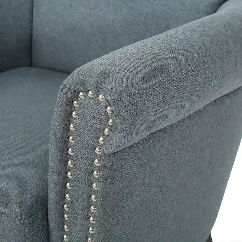 Brice Contemporary Scroll Arm Club Chair with Nailhead Trim by Christopher Knight Home