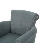 Brice Contemporary Scroll Arm Club Chair with Nailhead Trim by Christopher Knight Home