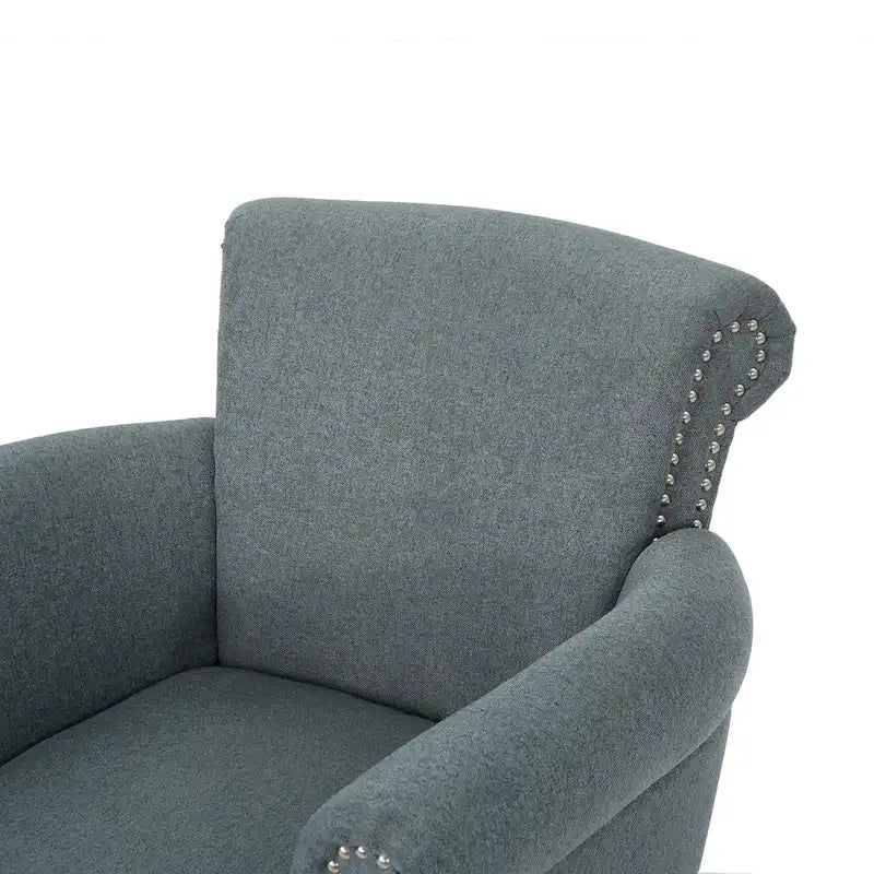 Brice Contemporary Scroll Arm Club Chair with Nailhead Trim by Christopher Knight Home