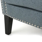 Brice Contemporary Scroll Arm Club Chair with Nailhead Trim by Christopher Knight Home