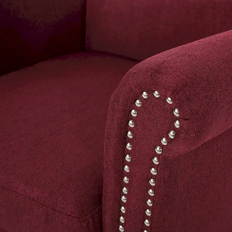 Brice Contemporary Scroll Arm Club Chair with Nailhead Trim by Christopher Knight Home