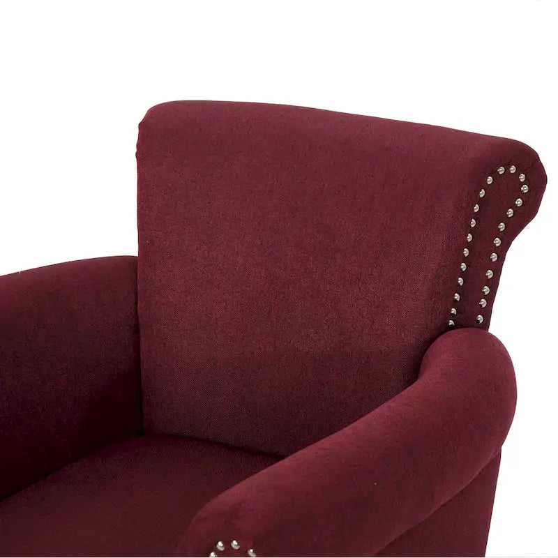 Brice Contemporary Scroll Arm Club Chair with Nailhead Trim by Christopher Knight Home