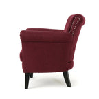 Brice Contemporary Scroll Arm Club Chair with Nailhead Trim by Christopher Knight Home