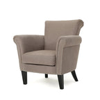 Brice Contemporary Scroll Arm Club Chair with Nailhead Trim by Christopher Knight Home