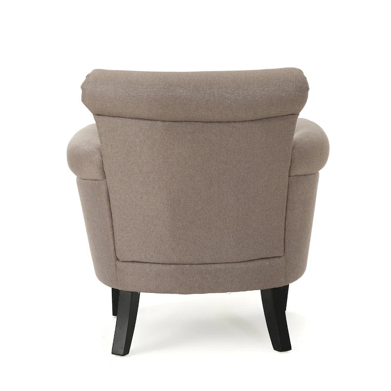 Brice Contemporary Scroll Arm Club Chair with Nailhead Trim by Christopher Knight Home