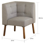 Simple Living Wood Fabric Playmate Corner Chair