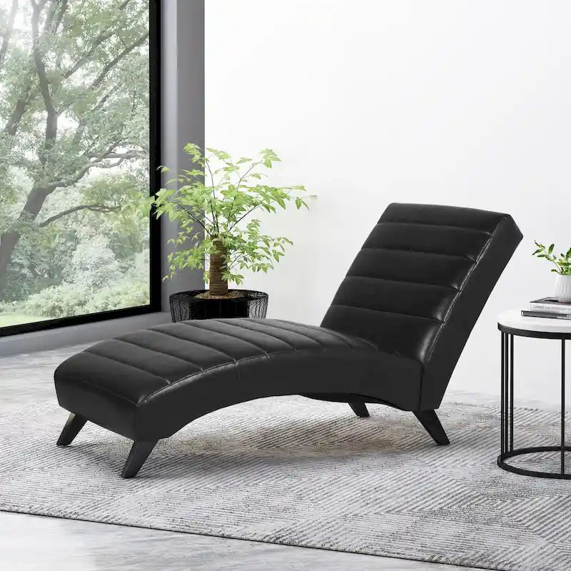 Stillmore Indoor Upholstered Channel Stitch Chaise Lounge by Christopher Knight Home