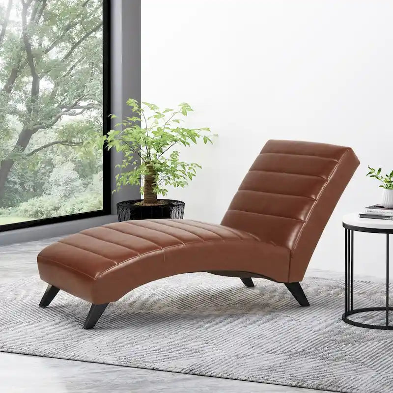 Stillmore Indoor Upholstered Channel Stitch Chaise Lounge by Christopher Knight Home
