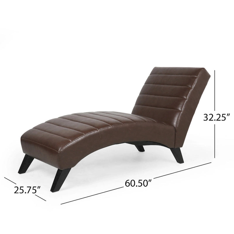 Stillmore Indoor Upholstered Channel Stitch Chaise Lounge by Christopher Knight Home