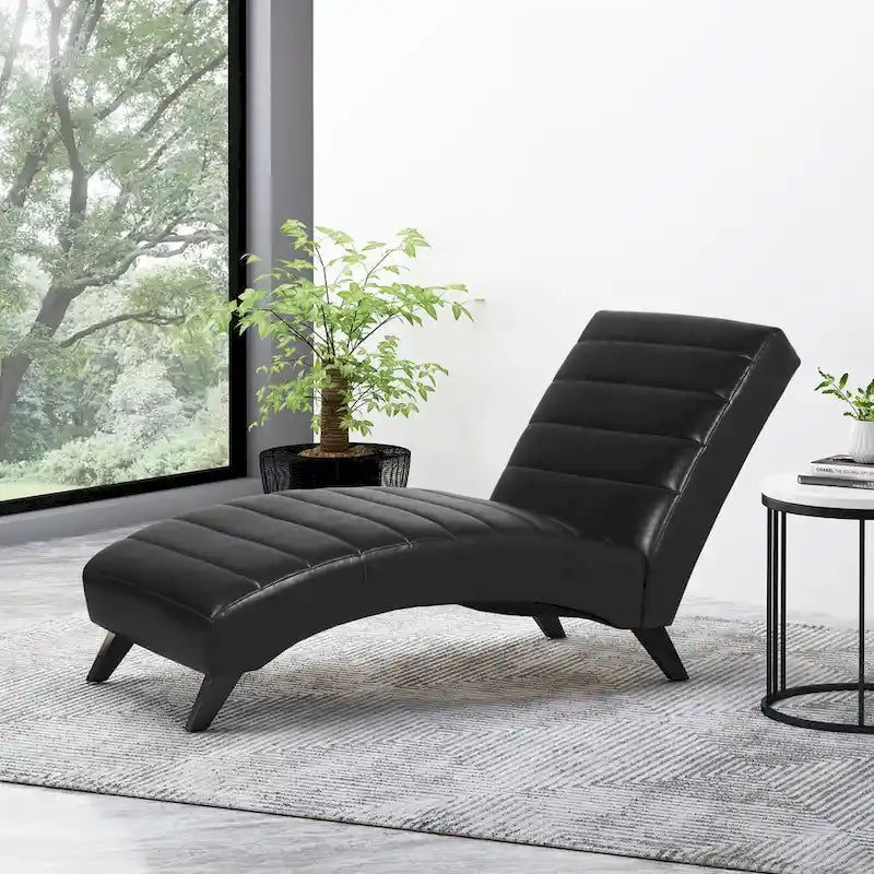 Stillmore Indoor Upholstered Channel Stitch Chaise Lounge by Christopher Knight Home