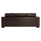 Oversized Genuine Leather Sofa - Ultimate Comfort Mid-Century Living Room Sofa Modern Couch with Sturdy Block Legs