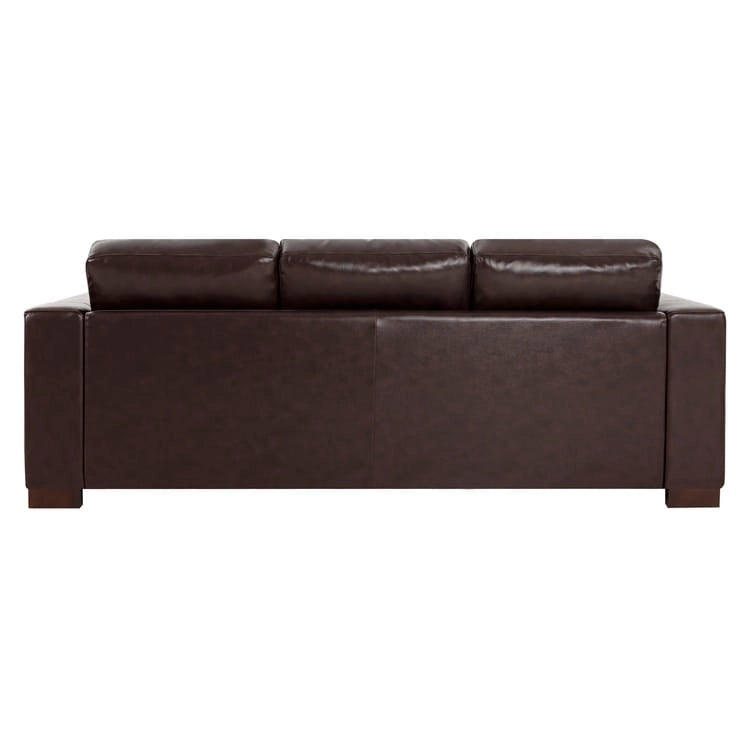 Oversized Genuine Leather Sofa - Ultimate Comfort Mid-Century Living Room Sofa Modern Couch with Sturdy Block Legs