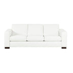 Oversized Genuine Leather Sofa - Ultimate Comfort Mid-Century Living Room Sofa Modern Couch with Sturdy Block Legs