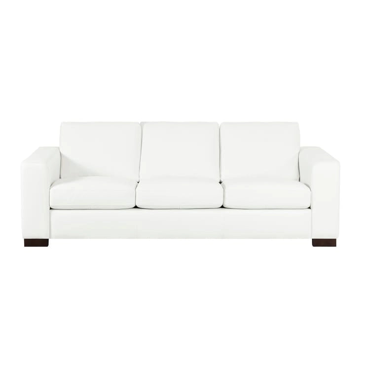 Oversized Genuine Leather Sofa - Ultimate Comfort Mid-Century Living Room Sofa Modern Couch with Sturdy Block Legs