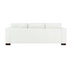 Oversized Genuine Leather Sofa - Ultimate Comfort Mid-Century Living Room Sofa Modern Couch with Sturdy Block Legs
