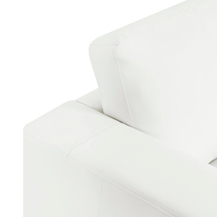 Oversized Genuine Leather Sofa - Ultimate Comfort Mid-Century Living Room Sofa Modern Couch with Sturdy Block Legs