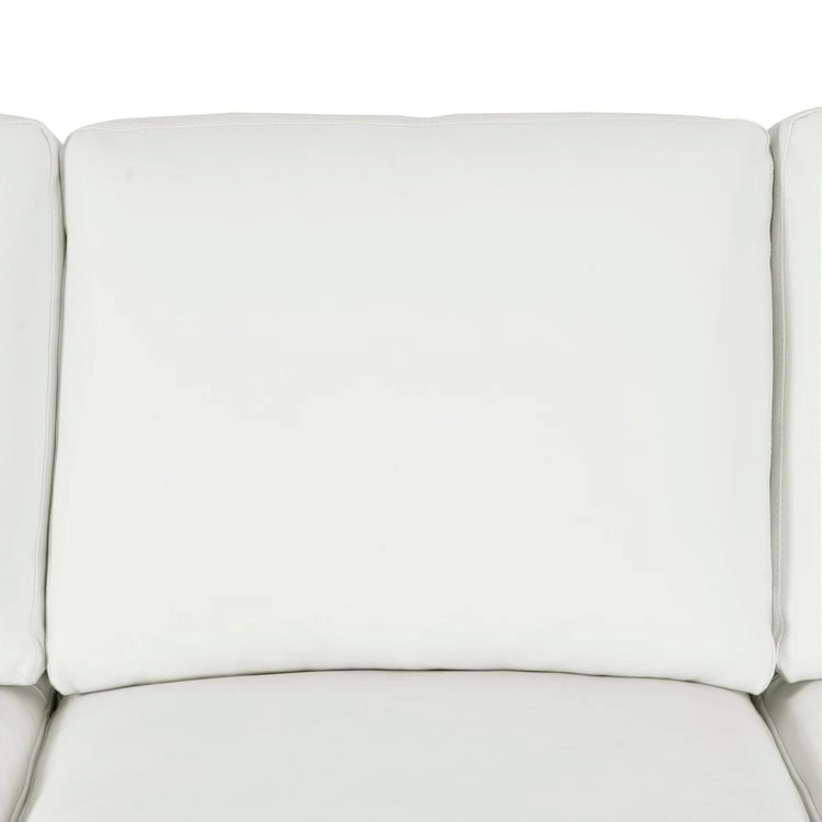 Oversized Genuine Leather Sofa - Ultimate Comfort Mid-Century Living Room Sofa Modern Couch with Sturdy Block Legs