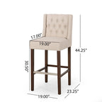 Bayliss Tufted Wingback Barstool (Set of 2) by Christopher Knight Home