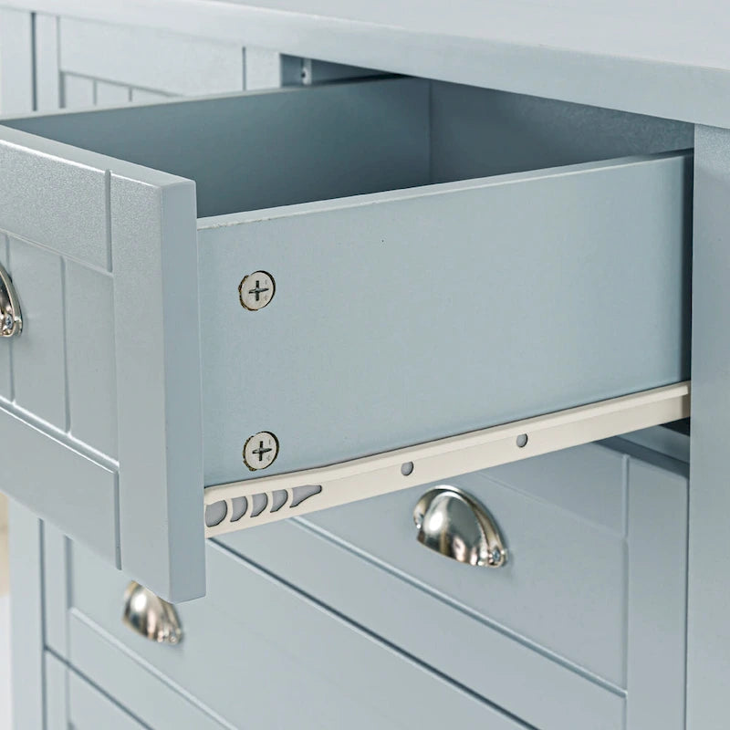 Modern Drawer Dresser for Bedroom,Chest of Dressers with Solid Wood Frame Retro Buffet Sideboard with Shell Handle