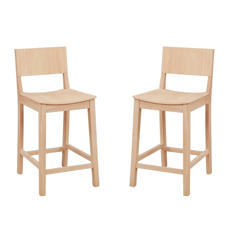 Dahlia Wood 24-Inch Armless Counter Stool (Set of 2)