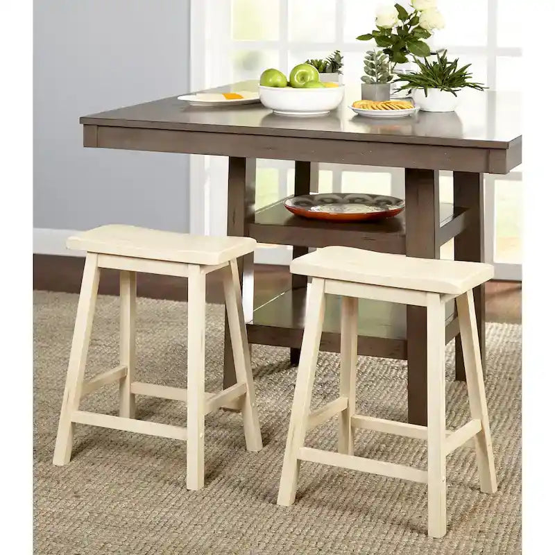 Simple Living Marney Rubberwood 24-inch Counter-height Bar Stools (Set of 2)