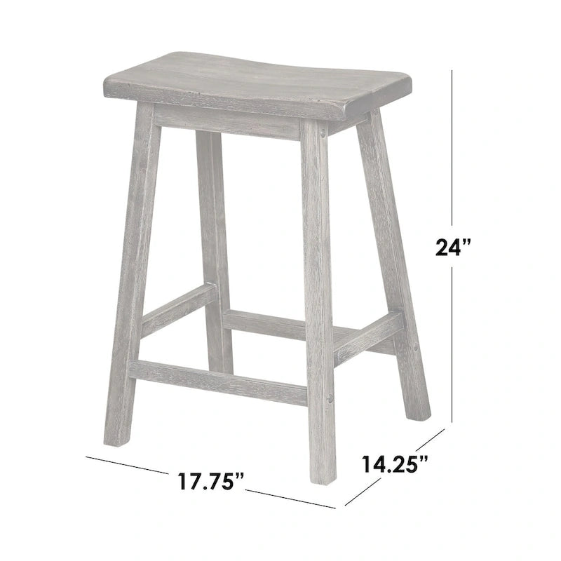 Simple Living Marney Rubberwood 24-inch Counter-height Bar Stools (Set of 2)