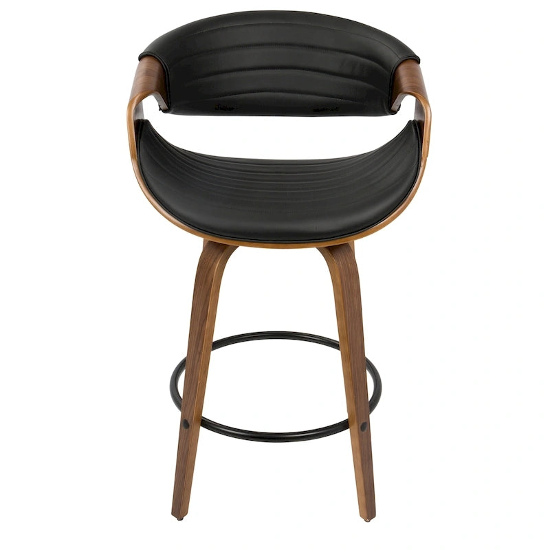 Carson Carrington Kanteborg 26 Fixed-Height Counter Stool with Bent Wood Legs & Round Footrest (Set of 2)
