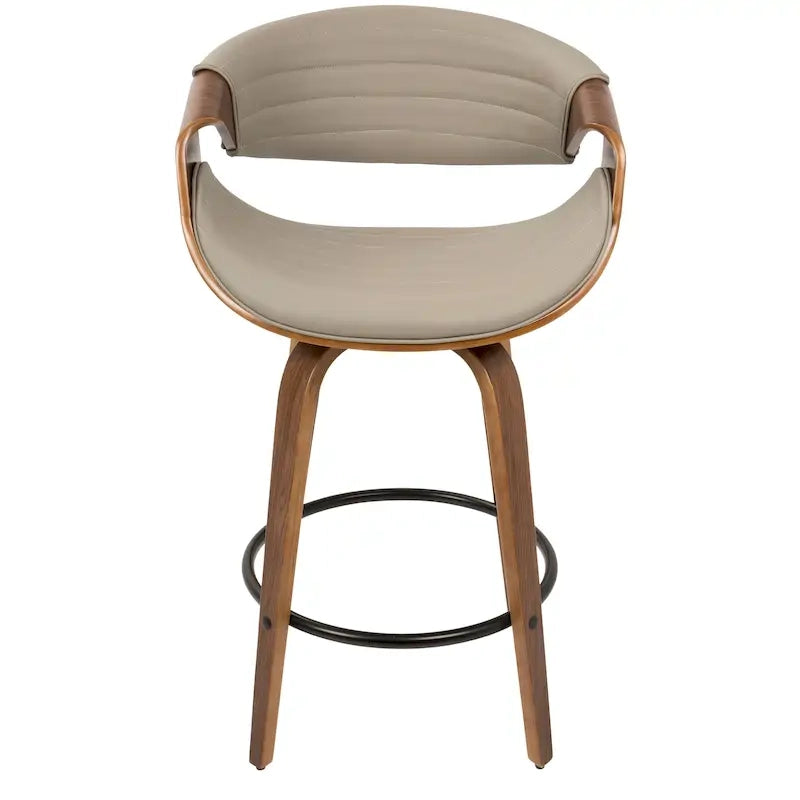 Carson Carrington Kanteborg 26 Fixed-Height Counter Stool with Bent Wood Legs & Round Footrest (Set of 2)