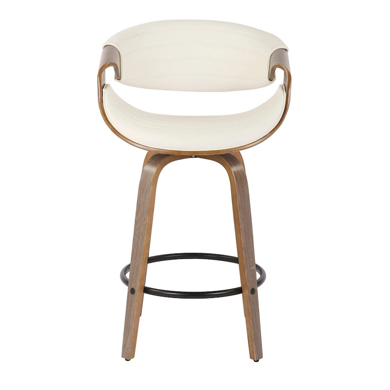 Carson Carrington Kanteborg 26 Fixed-Height Counter Stool with Bent Wood Legs & Round Footrest (Set of 2)