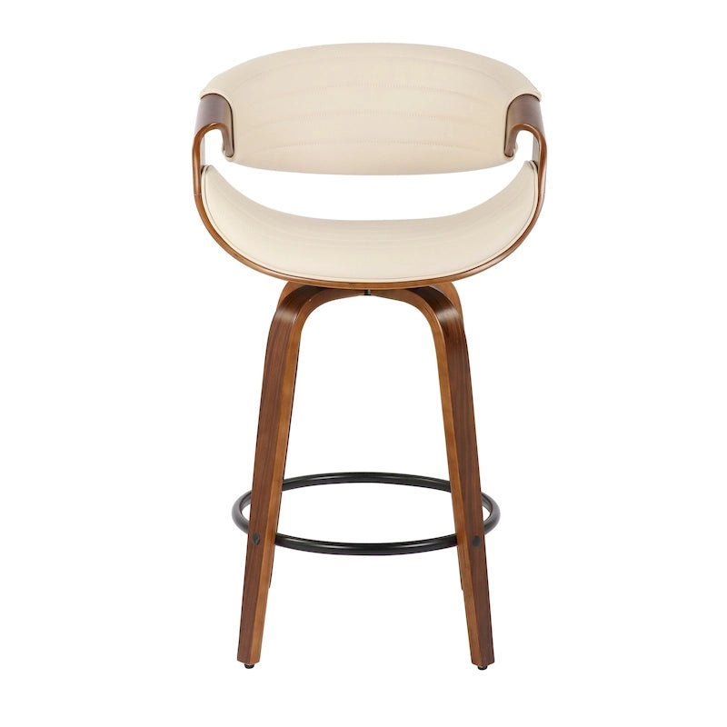 Carson Carrington Kanteborg 26 Fixed-Height Counter Stool with Bent Wood Legs & Round Footrest (Set of 2)