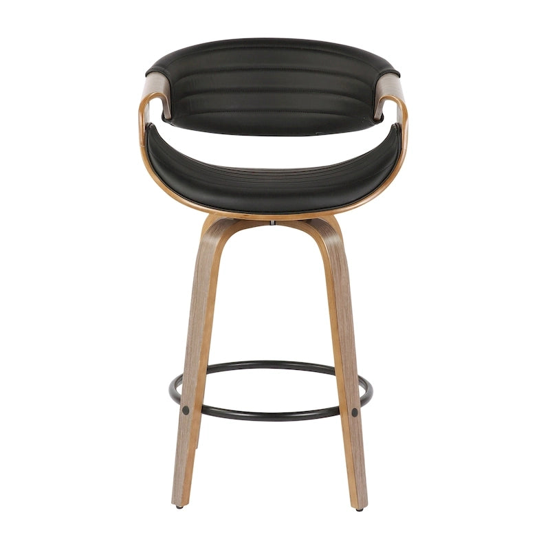 Carson Carrington Kanteborg 26 Fixed-Height Counter Stool with Bent Wood Legs & Round Footrest (Set of 2)