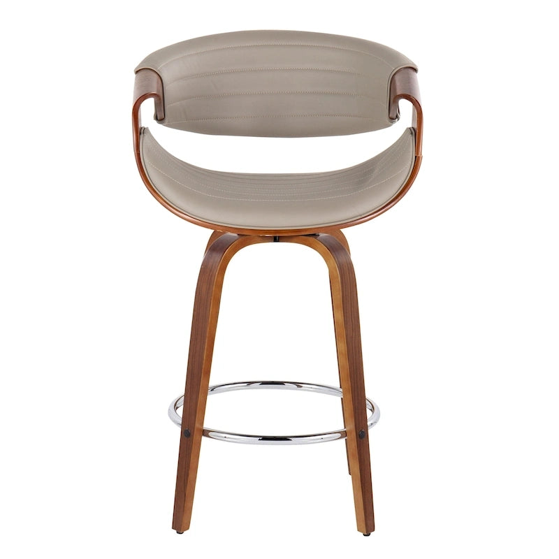 Carson Carrington Kanteborg 26 Fixed-Height Counter Stool with Bent Wood Legs & Round Footrest (Set of 2)
