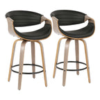 Carson Carrington Kanteborg 26 Fixed-Height Counter Stool with Bent Wood Legs & Round Footrest (Set of 2)