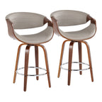 Carson Carrington Kanteborg 26 Fixed-Height Counter Stool with Bent Wood Legs & Round Footrest (Set of 2)