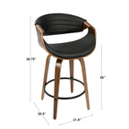 Carson Carrington Kanteborg 26 Fixed-Height Counter Stool with Bent Wood Legs & Round Footrest (Set of 2)