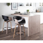 Carson Carrington Kanteborg 26 Fixed-Height Counter Stool with Bent Wood Legs & Round Footrest (Set of 2)