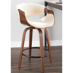 Carson Carrington Kanteborg 26 Fixed-Height Counter Stool with Bent Wood Legs & Round Footrest (Set of 2)