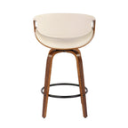 Carson Carrington Kanteborg 26 Fixed-Height Counter Stool with Bent Wood Legs & Round Footrest (Set of 2)