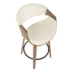 Carson Carrington Kanteborg 26 Fixed-Height Counter Stool with Bent Wood Legs & Round Footrest (Set of 2)