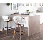 Carson Carrington Kanteborg 26 Fixed-Height Counter Stool with Bent Wood Legs & Round Footrest (Set of 2)
