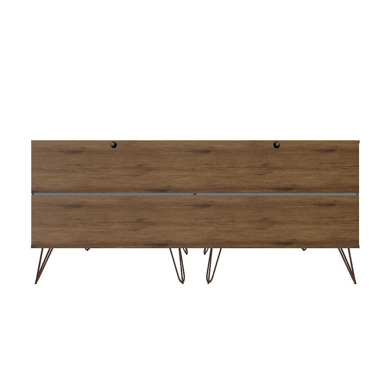 6-Drawer Double Low Dresser with Metal Legs