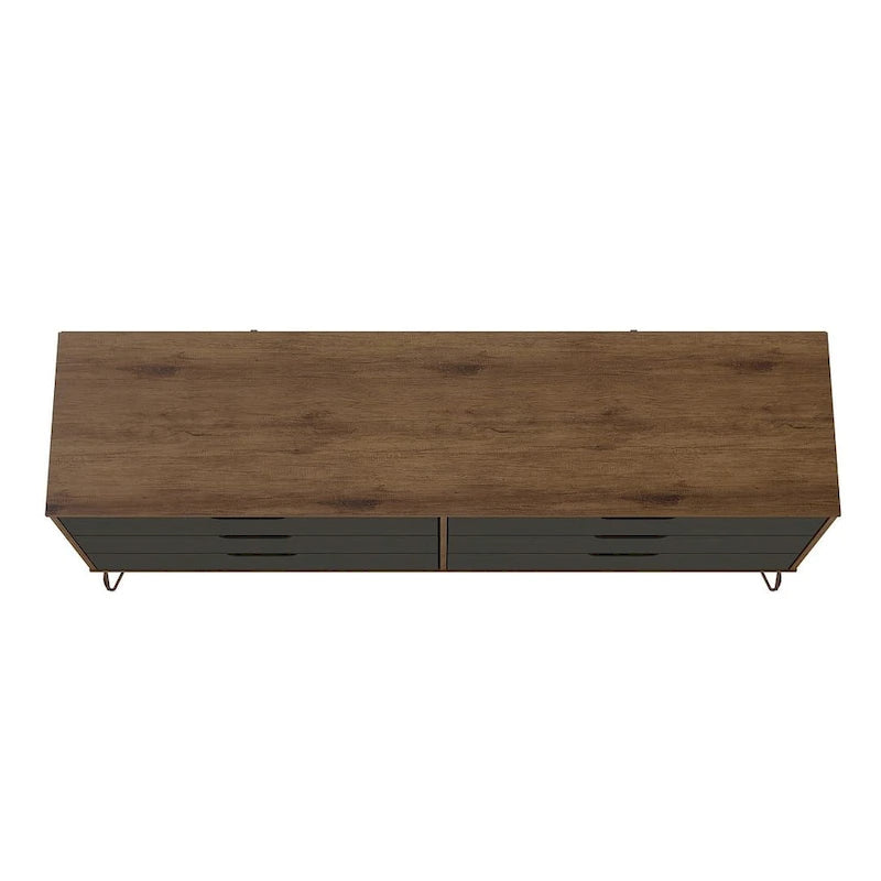 6-Drawer Double Low Dresser with Metal Legs