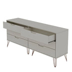 6-Drawer Double Low Dresser with Metal Legs