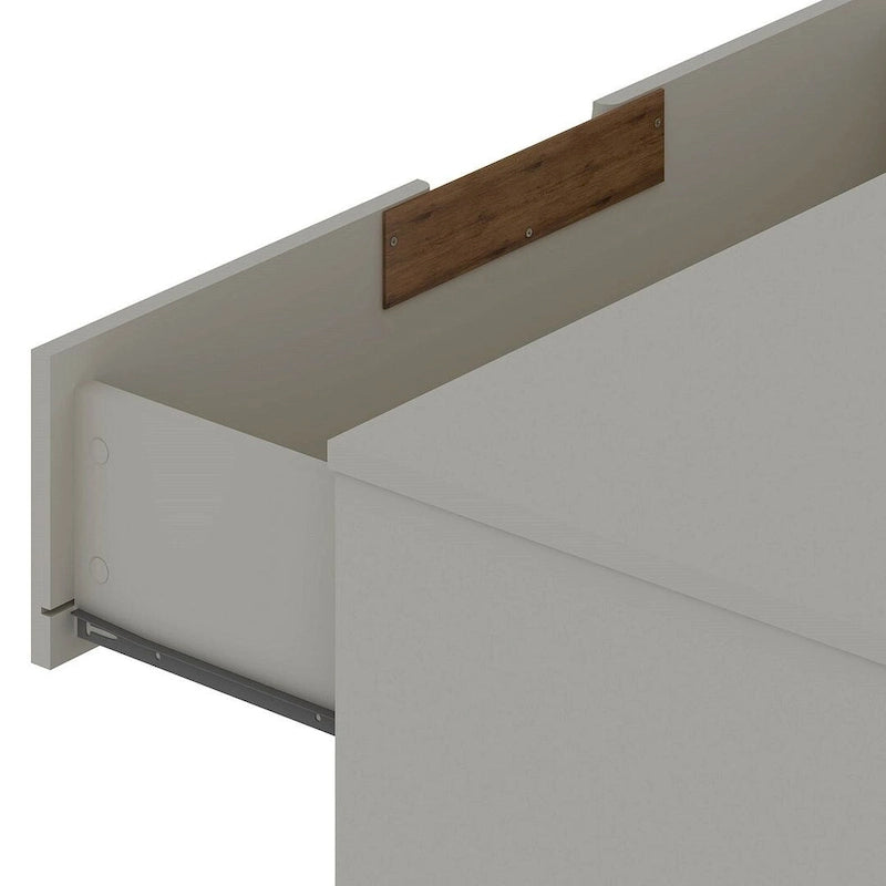 6-Drawer Double Low Dresser with Metal Legs