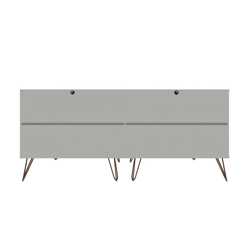 6-Drawer Double Low Dresser with Metal Legs