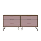 6-Drawer Double Low Dresser with Metal Legs