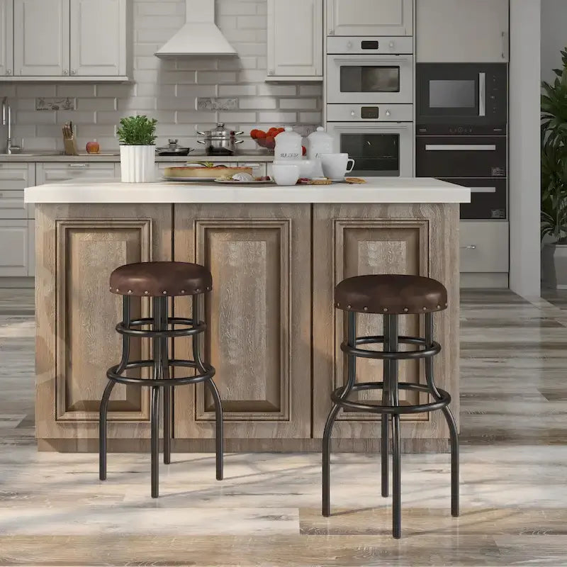 Vigo Rustic Bronze Metal Counter Height Barstool by Furniture of America
