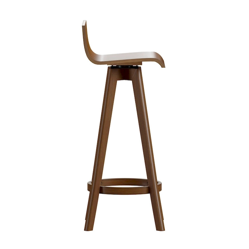 Ellery Mid-Century Modern Swivel Wood Stool (Set of 2) iNSPIRE Q Modern