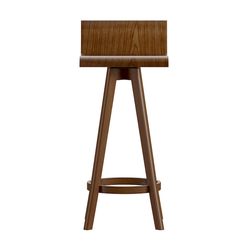 Ellery Mid-Century Modern Swivel Wood Stool (Set of 2) iNSPIRE Q Modern