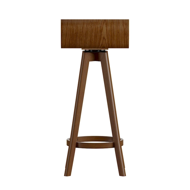 Ellery Mid-Century Modern Swivel Wood Stool (Set of 2) iNSPIRE Q Modern
